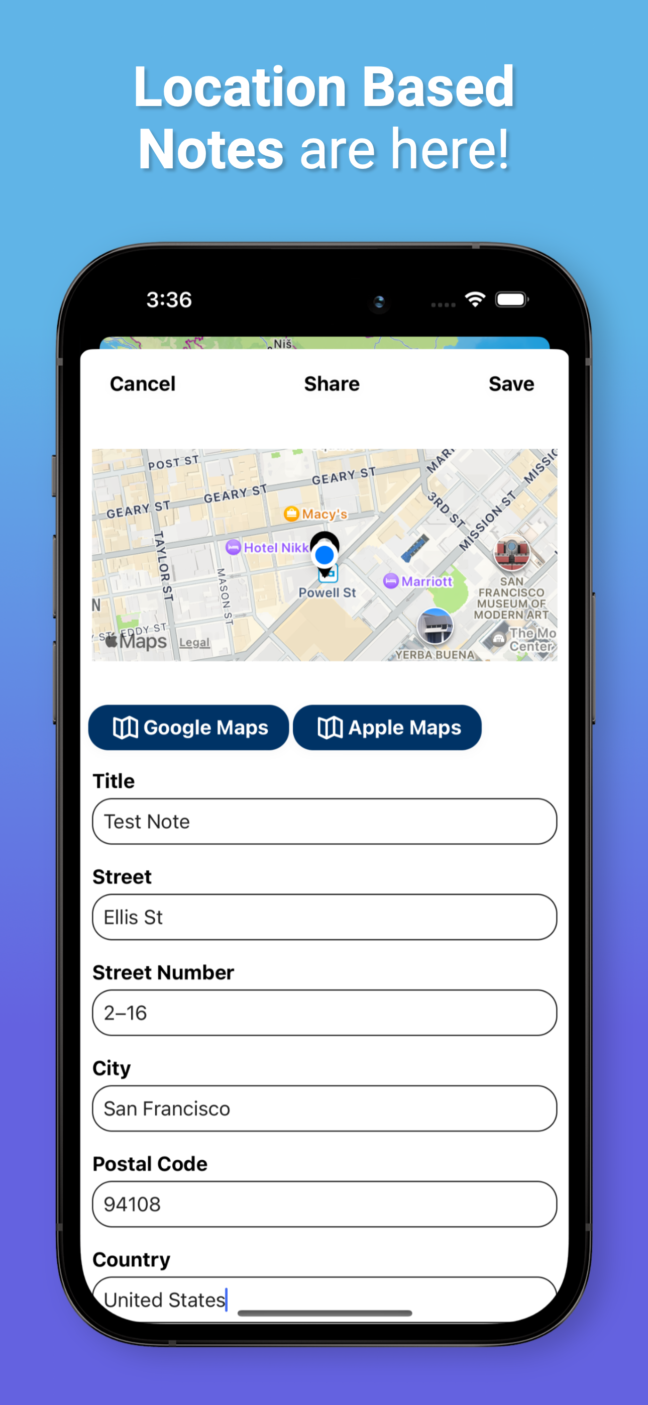 MapNotes - Location Notes