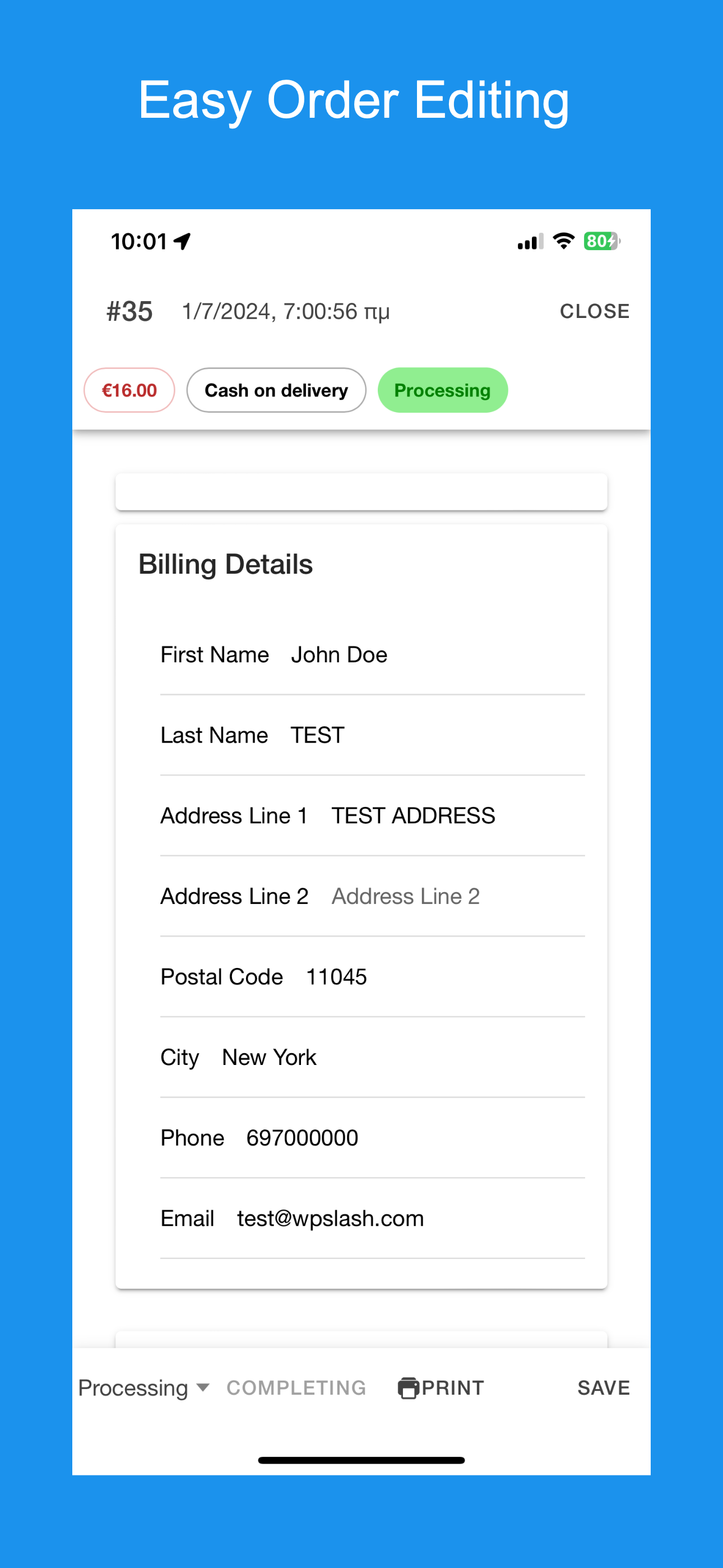 Auto Order Print Screenshot 2